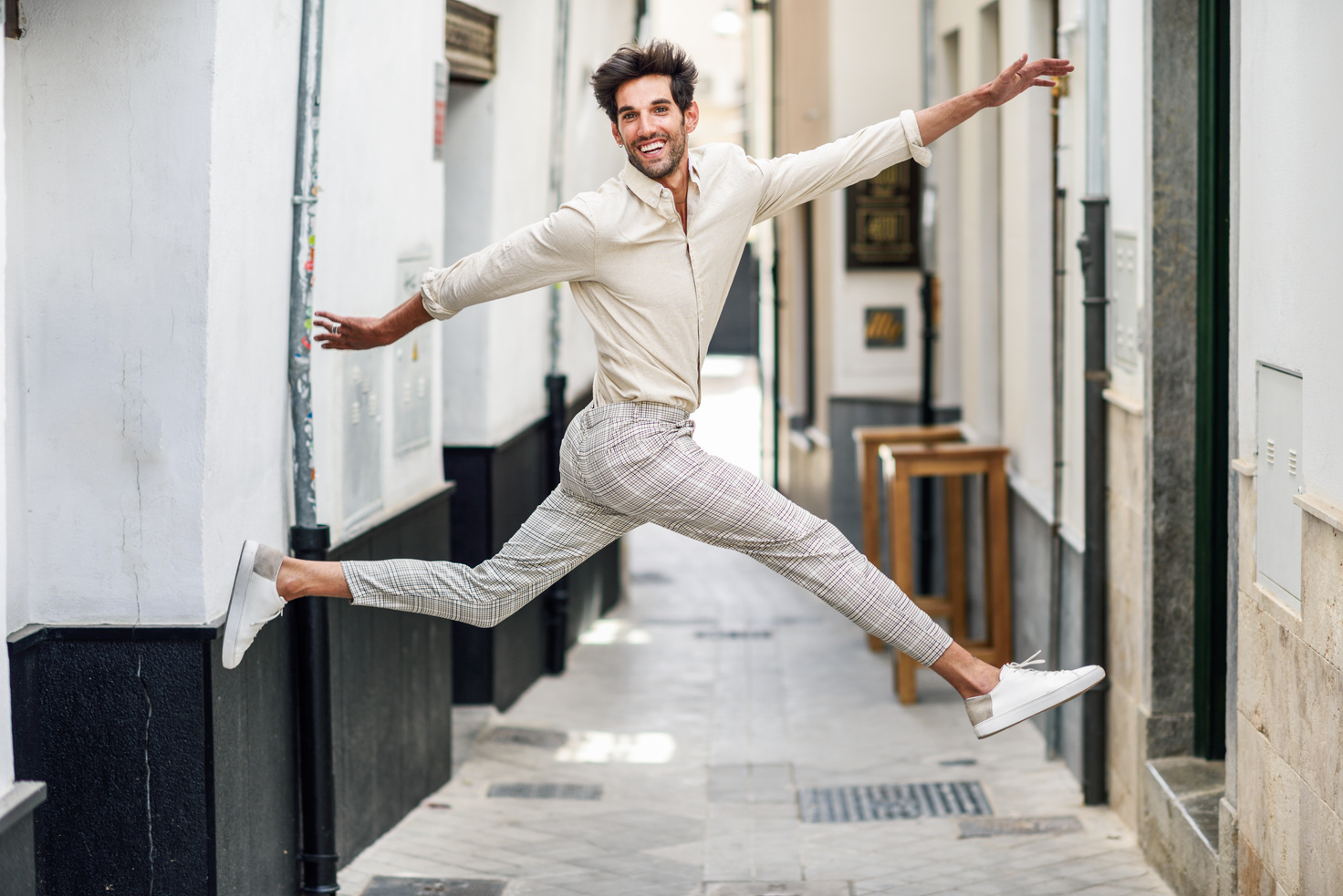  Man Jumping in the Street.
